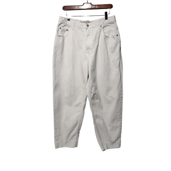 Vintage 90s Abercrombie Womens Sz 14 White Jeans Loose Baggy Fit High Rise Denim - Picture 1 of 6